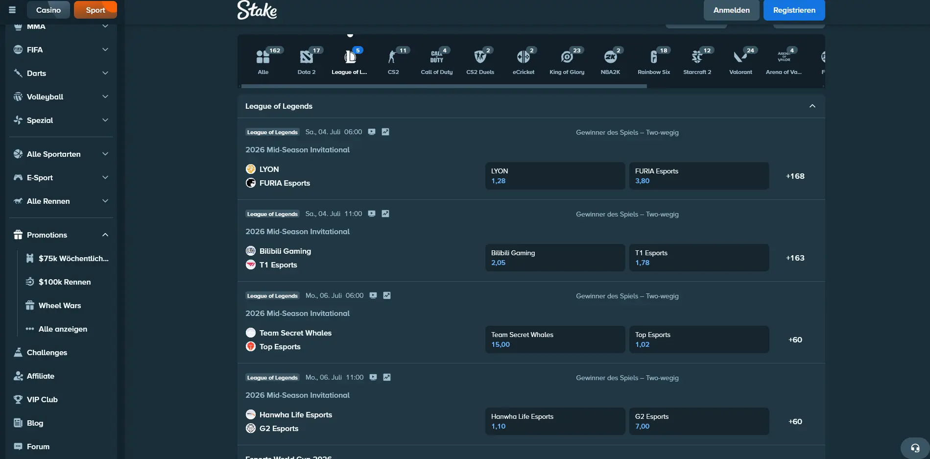 Stake League-of-Legends-Wettmarkt